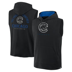 Chicago Cubs Fire Speed Sleeveless Pullover Hoodie Black