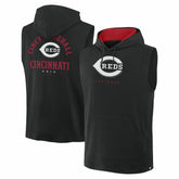 Cincinnati Reds Fire Speed Sleeveless Pullover Hoodie Black