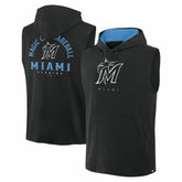 Miami Marlins Fire Speed Sleeveless Pullover Hoodie Black