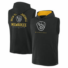 Milwaukee Brewers Fire Speed Sleeveless Pullover Hoodie Black