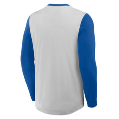 Chicago Cubs Clubhouse Long Sleeve Henley Shirt Gray/Royal