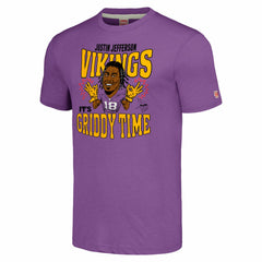 Justin Jefferson Minnesota Vikings Homage Unisex Caricature Player Tri-Blend T-Shirt - Heathered Purple for sale