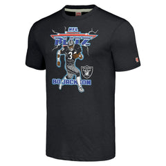 Bo Jackson Las Vegas Raiders Homage Unisex NFL Blitz Retired Player Tri-Blend T-Shirt - Heathered Charcoal sale