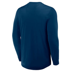 Seattle Kraken Fanatics Adrenaline Push Long Sleeve Henley Shirt - Deep Sea Blue