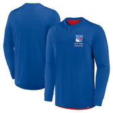 New York Rangers Fanatics Adrenaline Push Long Sleeve Henley Shirt - Blue