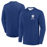 Toronto Maple Leafs Fanatics Adrenaline Push Long Sleeve Henley Shirt - Blue