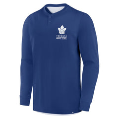 Toronto Maple Leafs Fanatics Adrenaline Push Long Sleeve Henley Shirt - Blue