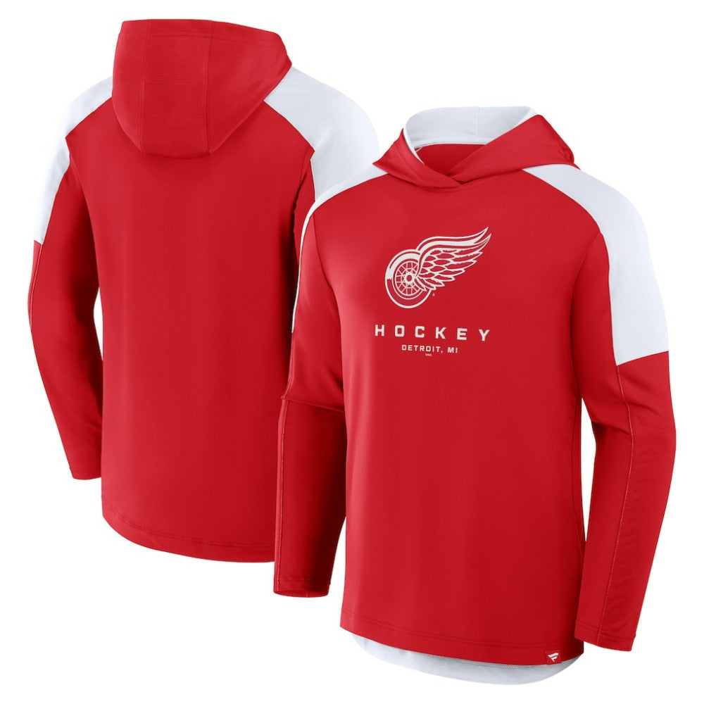 Detroit Red Wings Fanatics Meta Game Transitional Pullover Hoodie - Red Hoodies