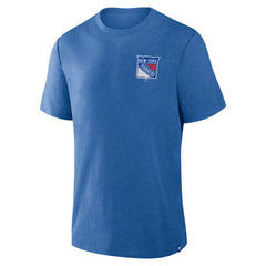 New York Rangers Fanatics Fan Lanes Tri-Blend T-Shirt - Heather Blue T-shirts