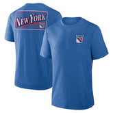 New York Rangers Fanatics Fan Lanes Tri-Blend T-Shirt - Heather Blue T-shirts