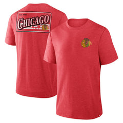Chicago Blackhawks Fanatics Fan Lanes Tri-Blend T-Shirt - Heather Red T-shirts