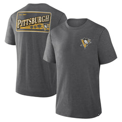 Pittsburgh Penguins Fanatics Fan Lanes Tri-Blend T-Shirt - Heather Charcoal T-shirts