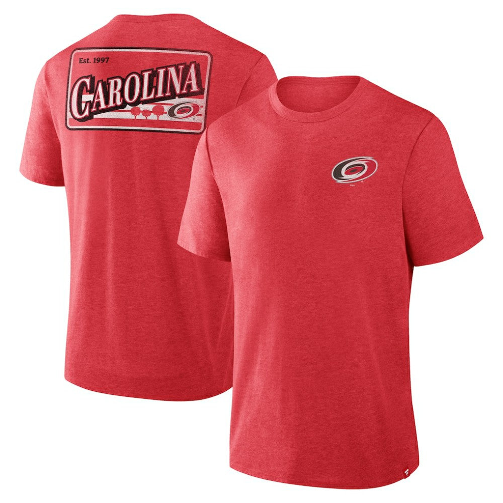 Carolina Hurricanes Fanatics Fan Lanes Tri-Blend T-Shirt - Heather Red T-shirts