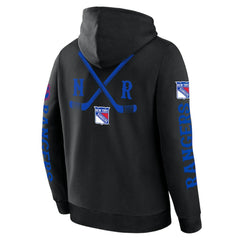 New York Rangers Fanatics Big City Legacy Fleece Pullover Hoodie - Black Hoodies