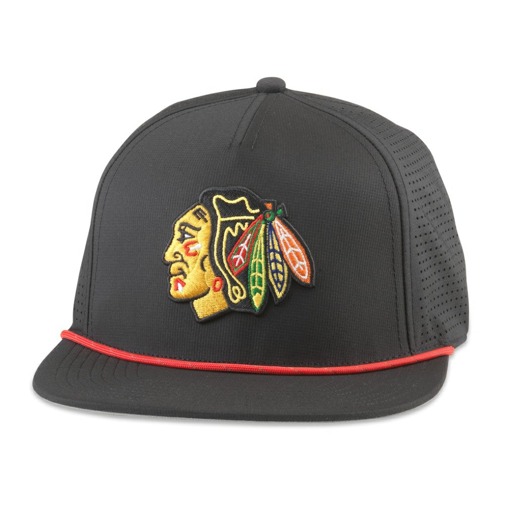 Chicago Blackhawks American Needle Buxton Pro Tech Adjustable Hat - Black Hats