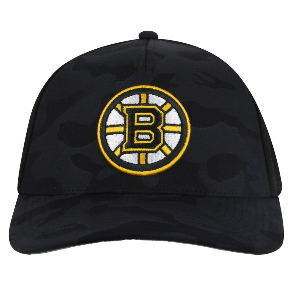 Boston Bruins American Needle Valin Camo Super Tech Vented Adjustable Hat - Black Hats