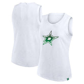 Dallas Stars Fanatics Women's Slub Tank Top - White Tank Top
