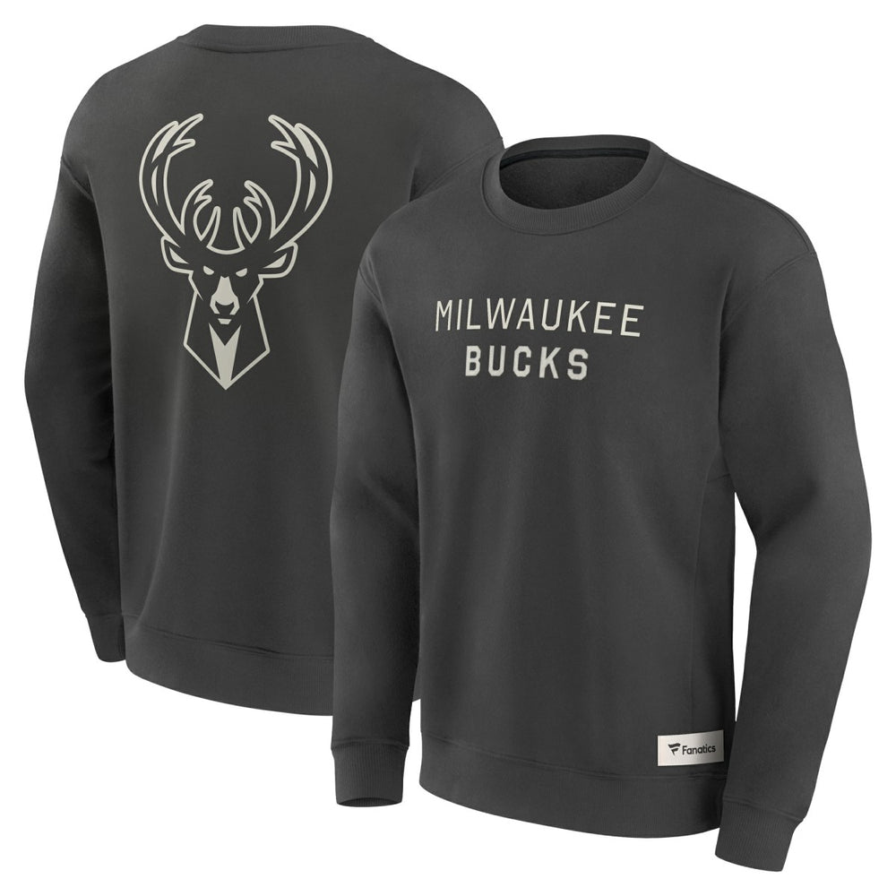 Milwaukee Bucks Elements Future Ground Lettering Pullover Sweatshirt - Gray cheap