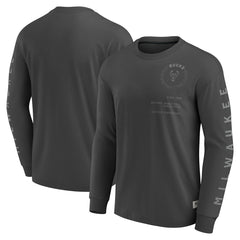 Milwaukee Bucks Elements Future Ground Tonal Info Long Sleeve T-Shirt - Gray discount