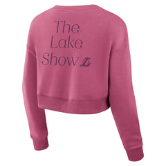Los Angeles Lakers Women's Studio Tri-Blend Cropped Pullover Sweatshirt - Pink discount