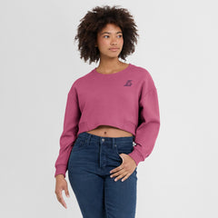 Los Angeles Lakers Women's Studio Tri-Blend Cropped Pullover Sweatshirt - Pink discount