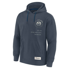 Edmonton Oilers Fanatics Future Ground Info Pullover Hoodie - Navy Hoodies