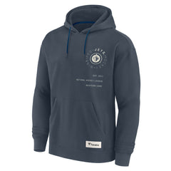 Winnipeg Jets Fanatics Future Ground Info Pullover Hoodie - Navy Hoodies
