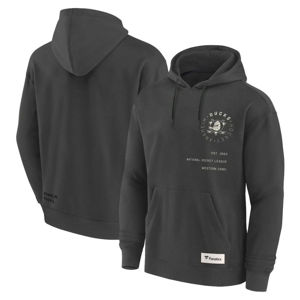 Anaheim Ducks Fanatics Future Ground Info Pullover Hoodie - Charcoal Hoodies