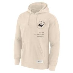 Minnesota Wild Fanatics Future Ground Info Pullover Hoodie - Cream Hoodies