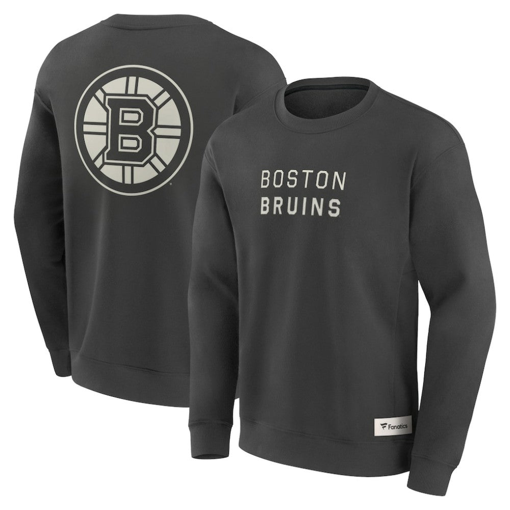 Boston Bruins Fanatics Elements Future Ground Lettering Pullover Sweatshirt - Charcoal Sweatshirts