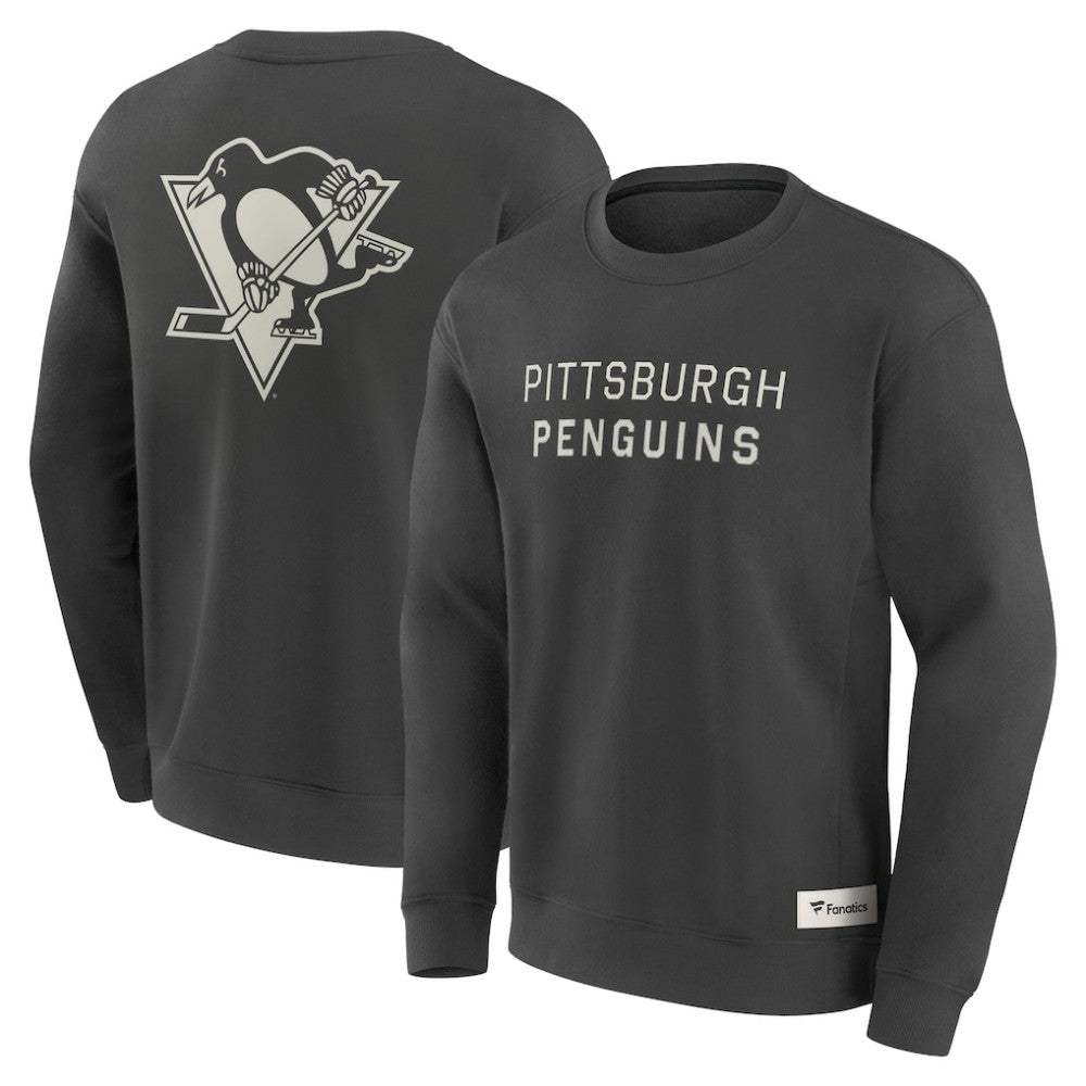 Pittsburgh Penguins Fanatics Elements Future Ground Lettering Pullover Sweatshirt - Charcoal Sweatshirts