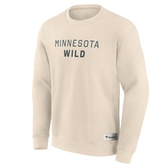 Minnesota Wild Fanatics Elements Future Ground Lettering Pullover Sweatshirt - Cream Sweatshirts