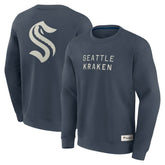 Seattle Kraken Fanatics Elements Future Ground Lettering Pullover Sweatshirt - Blue Sweatshirts