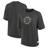 Boston Bruins Fanatics Women's Oversized Elements Raw Edge Future Ground T-Shirt - Charcoal T-shirts