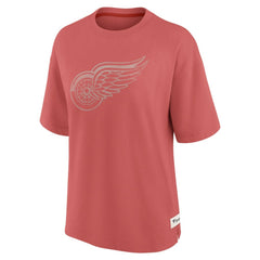 Detroit Red Wings Fanatics Women's Oversized Elements Raw Edge Future Ground T-Shirt - Red T-shirts
