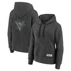 Pittsburgh Penguins Fanatics Women's Elements Future Ground Subtle Tonal Pullover Hoodie - Charcoal Hoodies