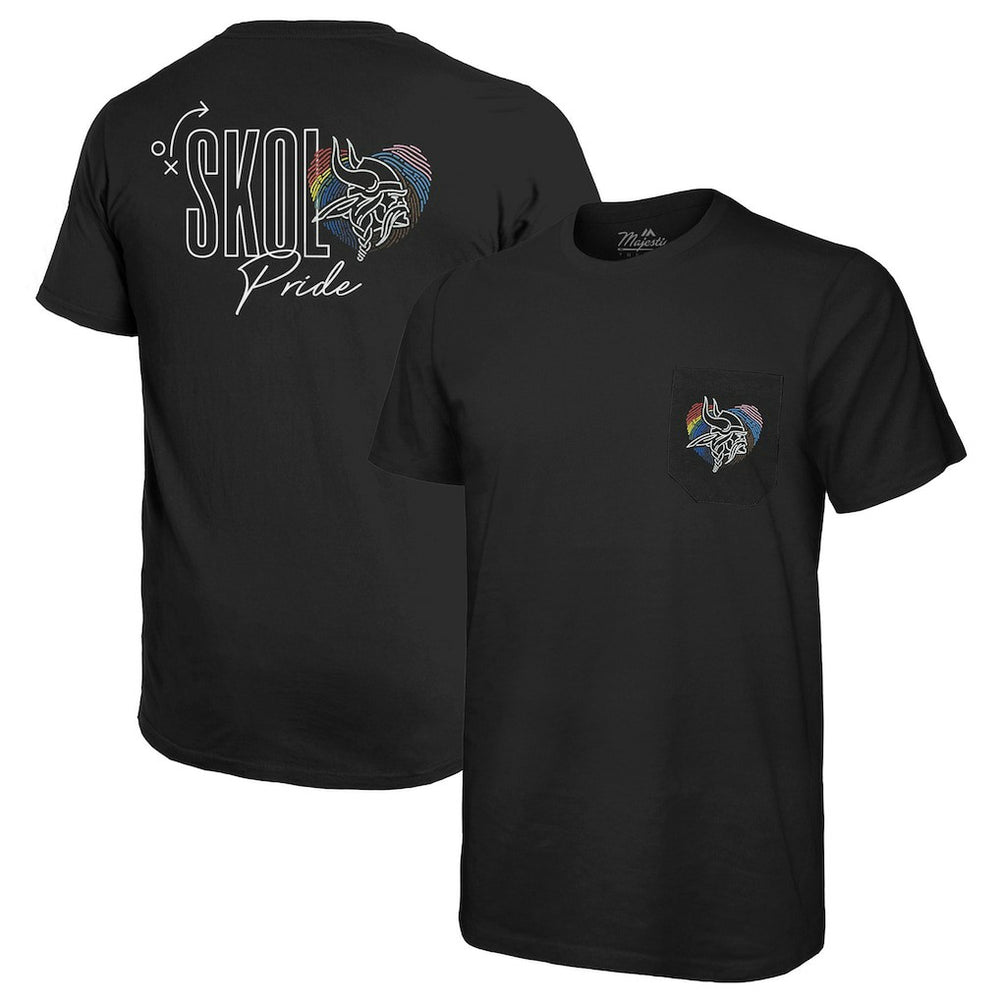 Minnesota Vikings Majestic Threads Pride Pocket T-Shirt - Black for sale