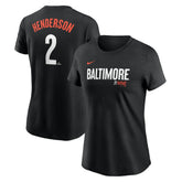 Gunnar Henderson Baltimore Orioles Women's 2024 City Connect Fuse Player Name & Number T-Shirt Black