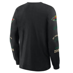 Minnesota Wild Fanatics Boxed In Legacy Long Sleeve T-Shirt - Black T-shirts