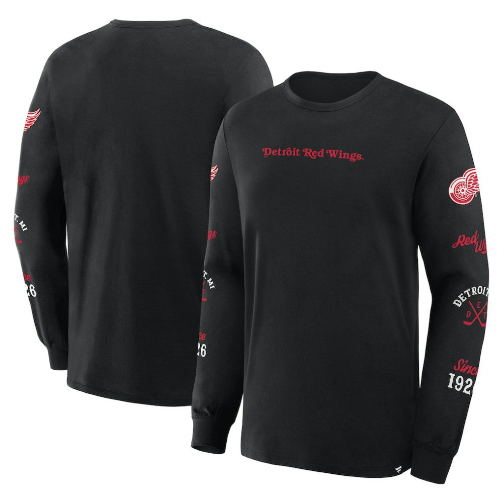 Detroit Red Wings Fanatics Boxed In Legacy Long Sleeve T-Shirt - Black T-shirts