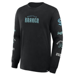 Seattle Kraken Fanatics Boxed In Legacy Long Sleeve T-Shirt - Black T-shirts