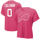 Keon Coleman Buffalo Bills Majestic Threads Women's Name & Number T-Shirt - Pink for sale