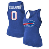 Keon Coleman Buffalo Bills Majestic Threads Women's Name & Number Tri-Blend Scoop Neck Tank Top - Royal sale