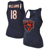 Caleb Williams Chicago Bears Majestic Threads Women's Name & Number Tri-Blend Scoop Neck Tank Top - Navy sale