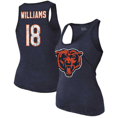 Caleb Williams Chicago Bears Majestic Threads Women's Name & Number Tri-Blend Scoop Neck Tank Top - Navy sale