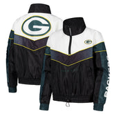 Green Bay Packers The Wild Collective Women's 1/4 Zip Track Jacket - Green cheap
