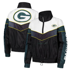 Green Bay Packers The Wild Collective Women's 1/4 Zip Track Jacket - Green cheap