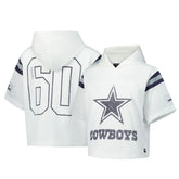 Dallas Cowboys The Wild Collective Women's Mesh Short Sleeve Hoodie T-Shirt - White for sale