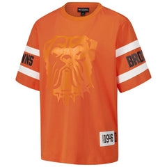 Cleveland Browns The Wild Collective Women's Drop Shoulder T-Shirt - Orange for sale