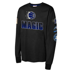 Orlando Magic Youth Hardwood Classics All Over Long Sleeve T-Shirt - Black on sale